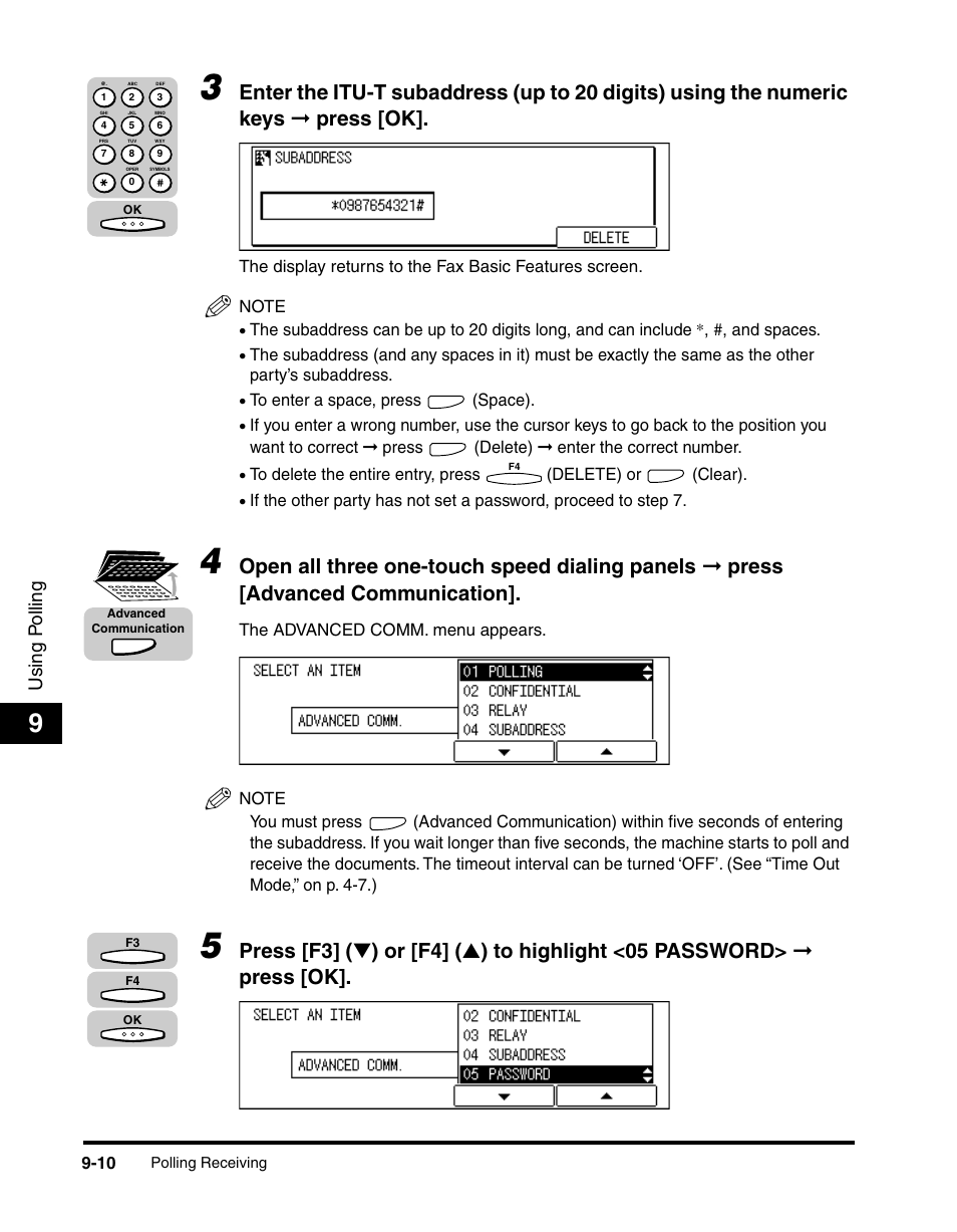 Using p olling | Canon IMAGERUNNER 2010F User Manual | Page 261 / 382