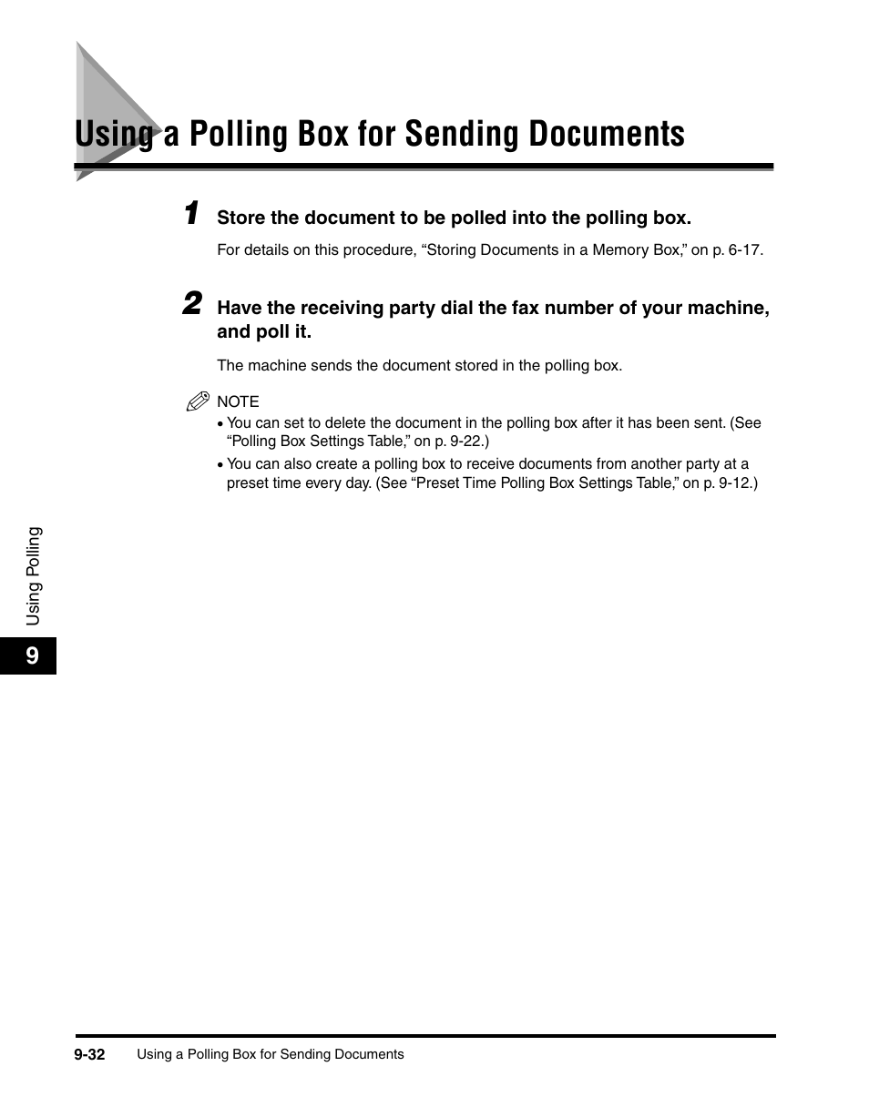 Using a polling box for sending documents, Using a polling box for sending documents -32 | Canon IMAGERUNNER 2010F User Manual | Page 283 / 382
