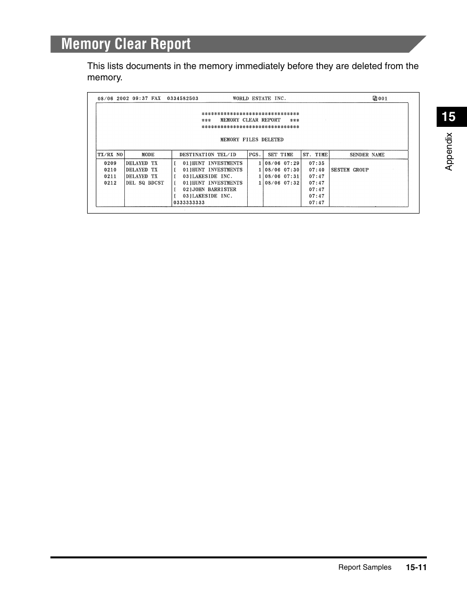 Memory clear report, Memory clear report -11 | Canon IMAGERUNNER 2010F User Manual | Page 366 / 382