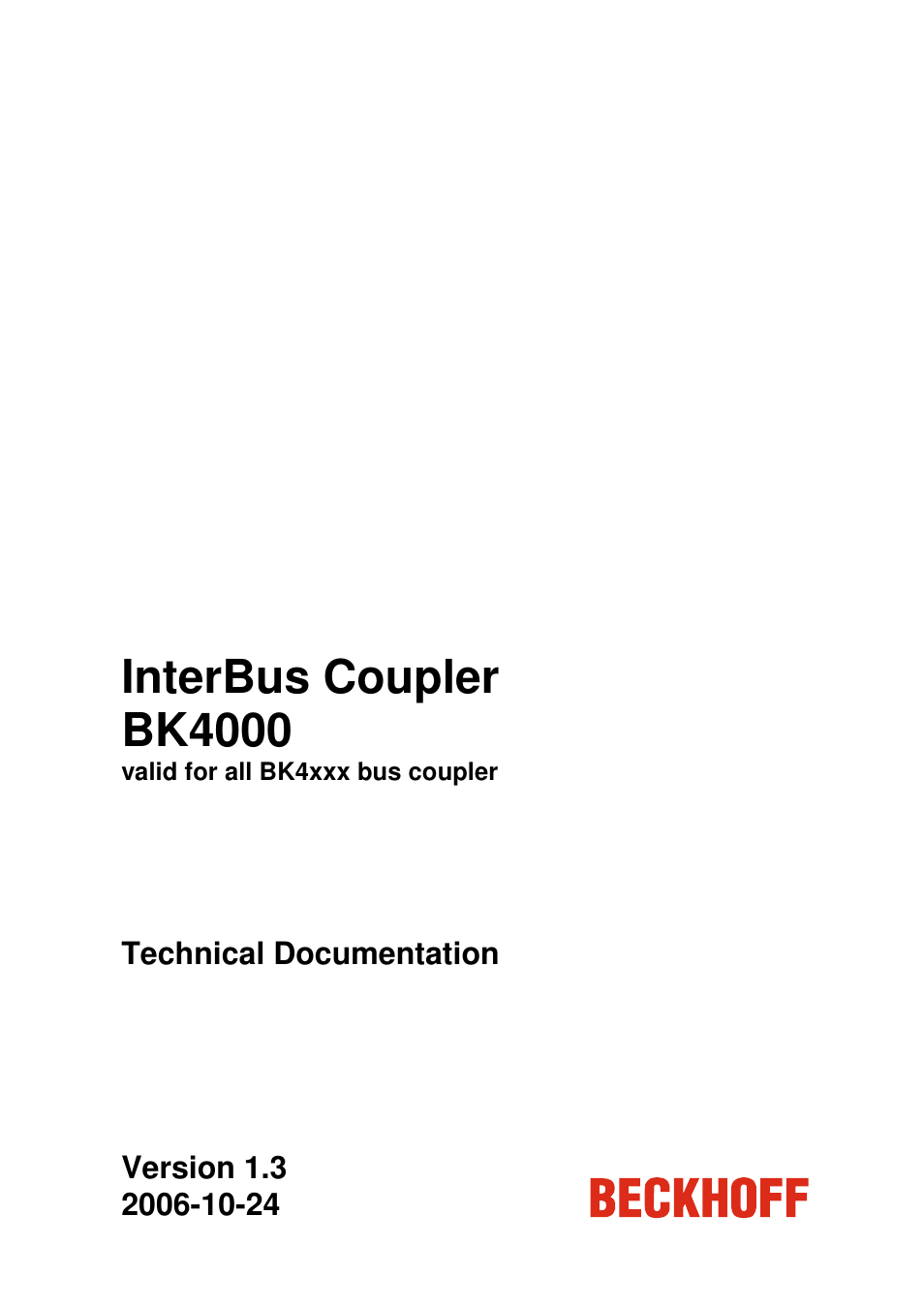 BECKHOFF BK4000 User Manual | 28 pages