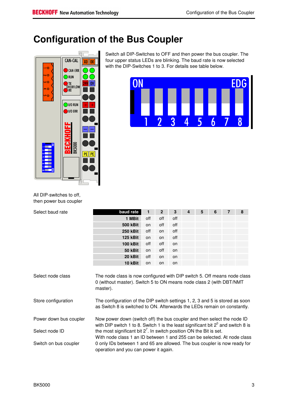 Configuration of the bus coupler | BECKHOFF BK5000 User Manual | Page 7 / 12