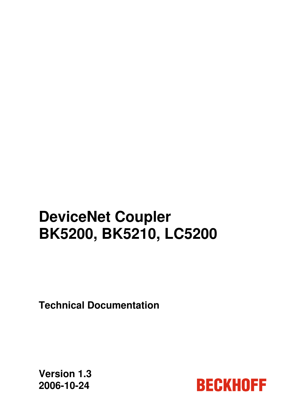 BECKHOFF BK5200 User Manual | 32 pages