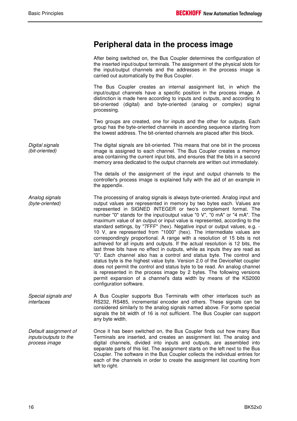Peripheral data in the process image | BECKHOFF BK5200 User Manual | Page 16 / 32