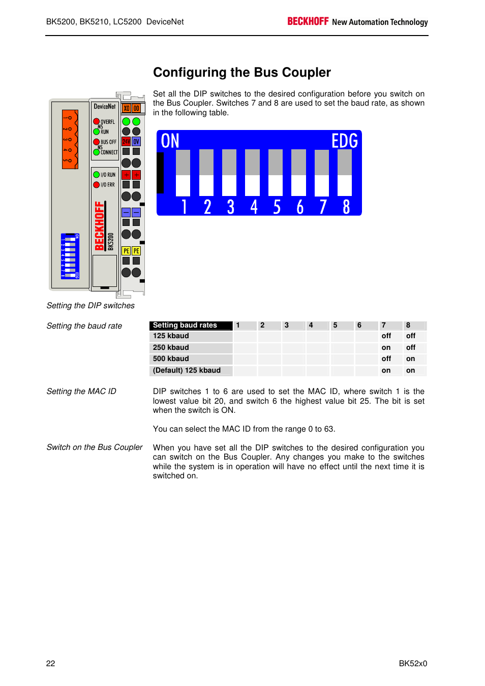 Configuring the bus coupler | BECKHOFF BK5200 User Manual | Page 22 / 32