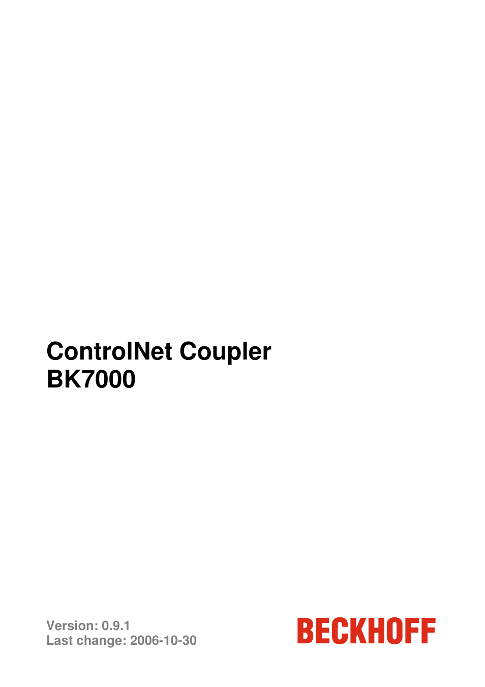 BECKHOFF BK7000 User Manual | 29 pages