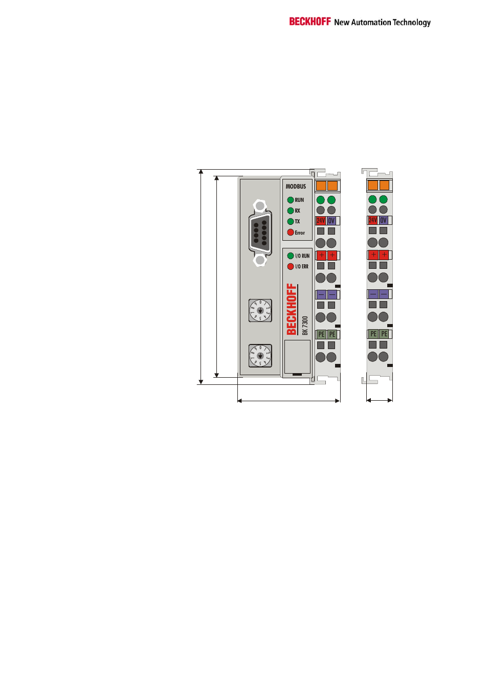 Mechanical construction, Be ck ho ff | BECKHOFF BK7300 User Manual | Page 12 / 40