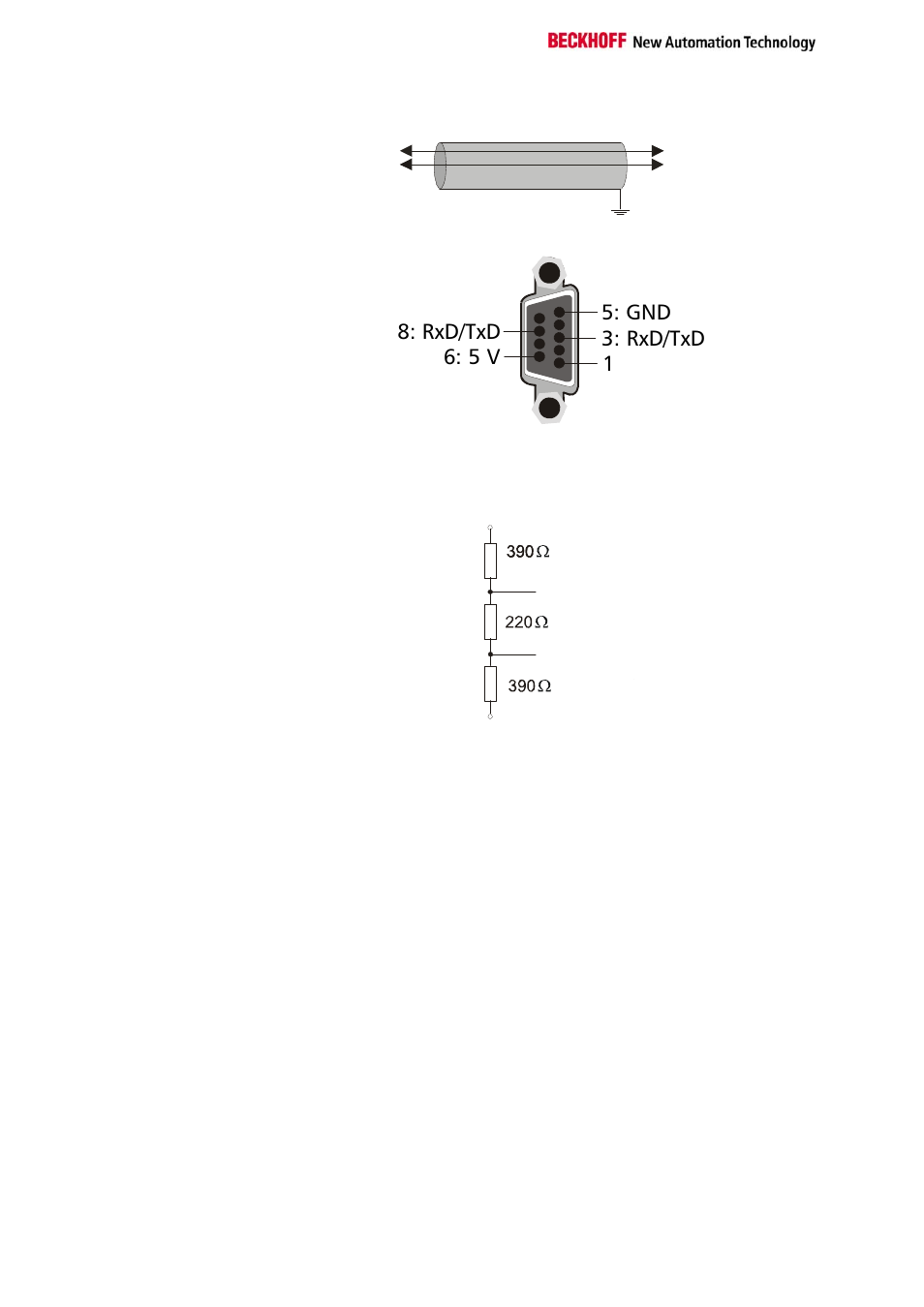 Bk7300, 5 v 5: gnd 3: rxd/txd 8: rxd/txd | BECKHOFF BK7300 User Manual | Page 20 / 40