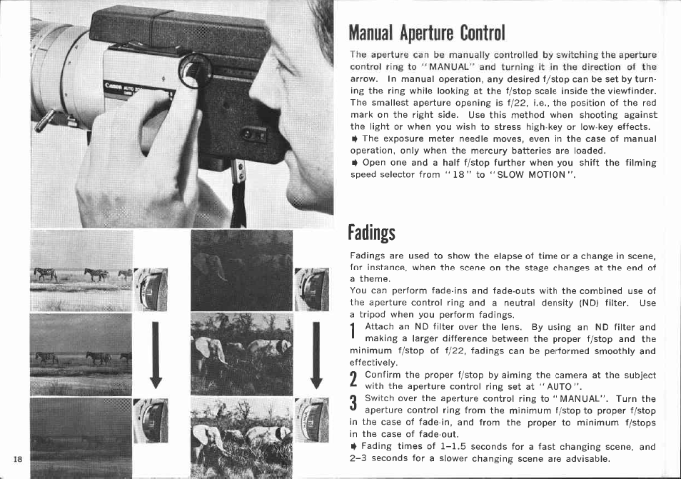 Loading of penlight batteries, Adjustment of eyepiece | Canon AUTO ZOOM 1218 User Manual | Page 18 / 47