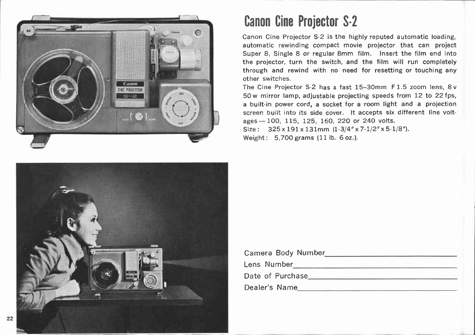 Setting of the cca filter switch, Loading of film cartridge, Footage counter | Canon AUTO ZOOM 1218 User Manual | Page 22 / 47