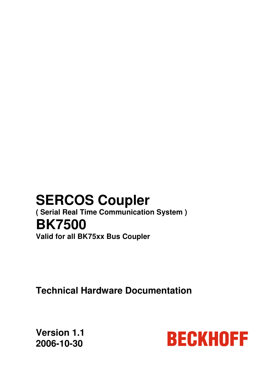 BECKHOFF BK7500 User Manual | 32 pages