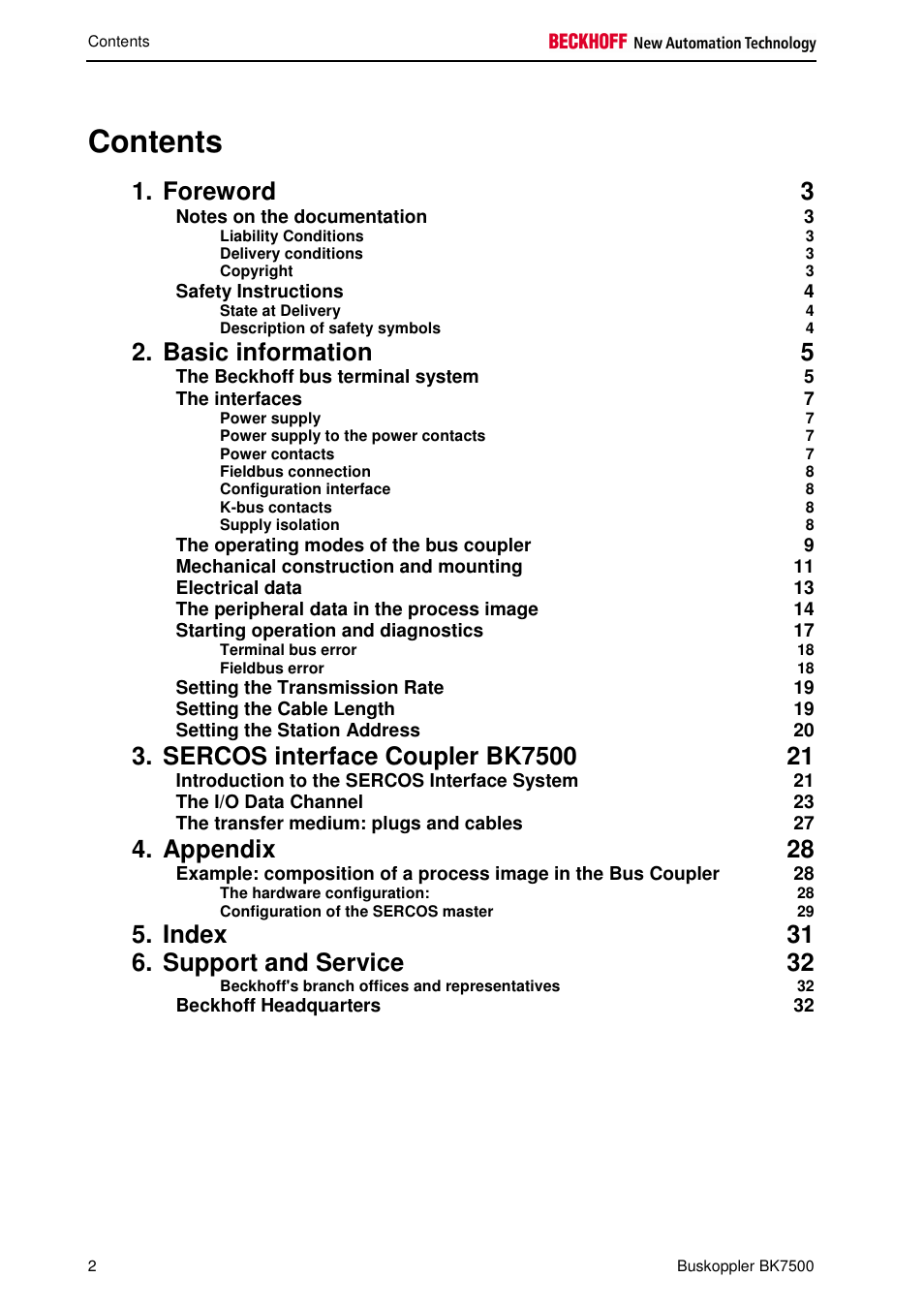 BECKHOFF BK7500 User Manual | Page 2 / 32