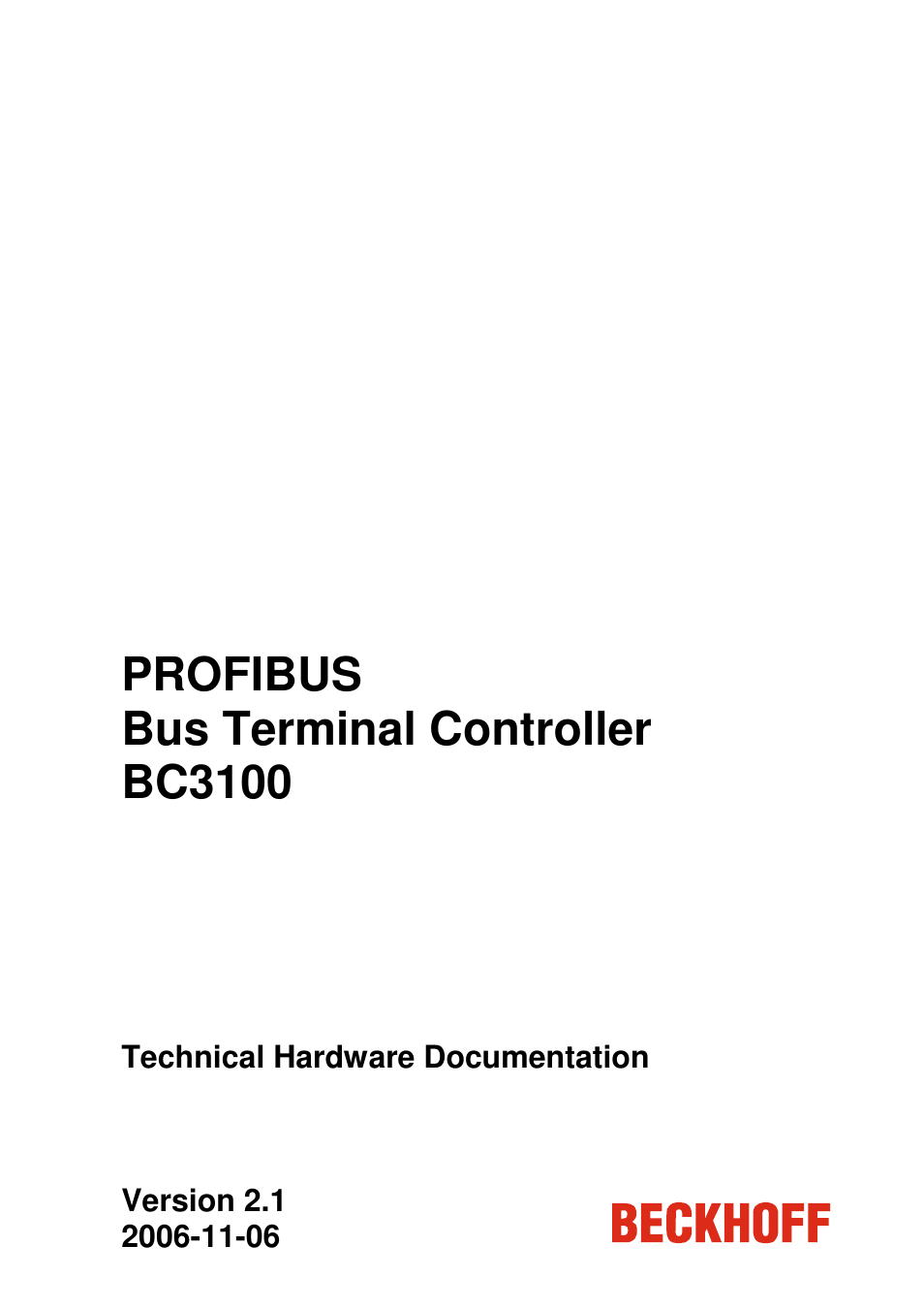 BECKHOFF BC3100 User Manual | 51 pages