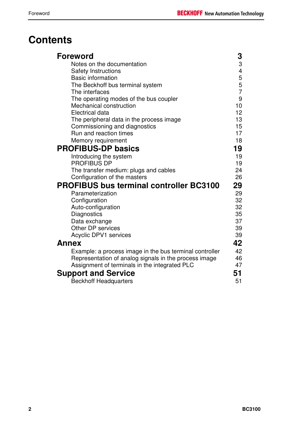 BECKHOFF BC3100 User Manual | Page 2 / 51