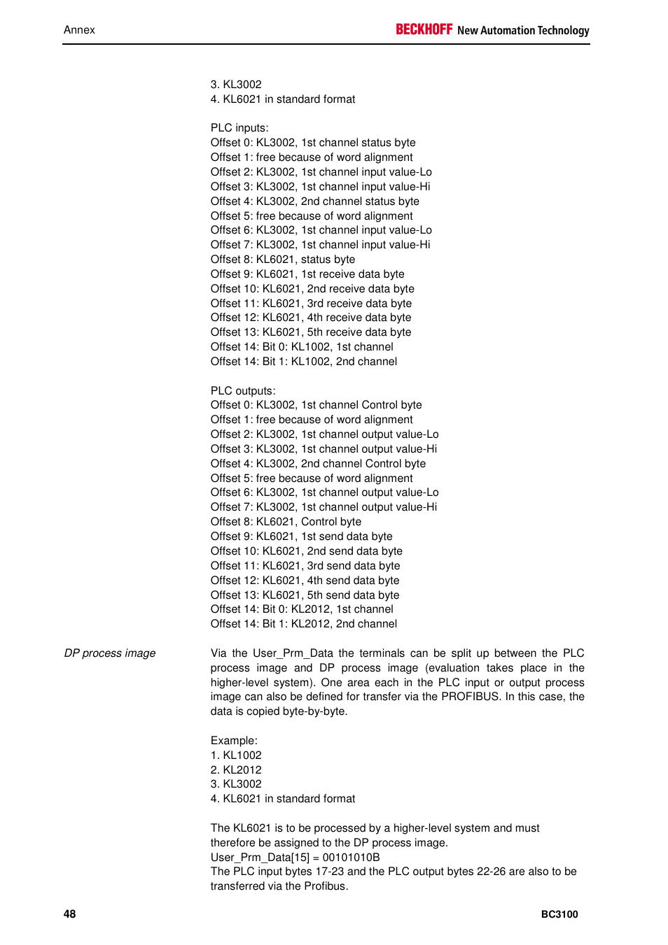 BECKHOFF BC3100 User Manual | Page 48 / 51