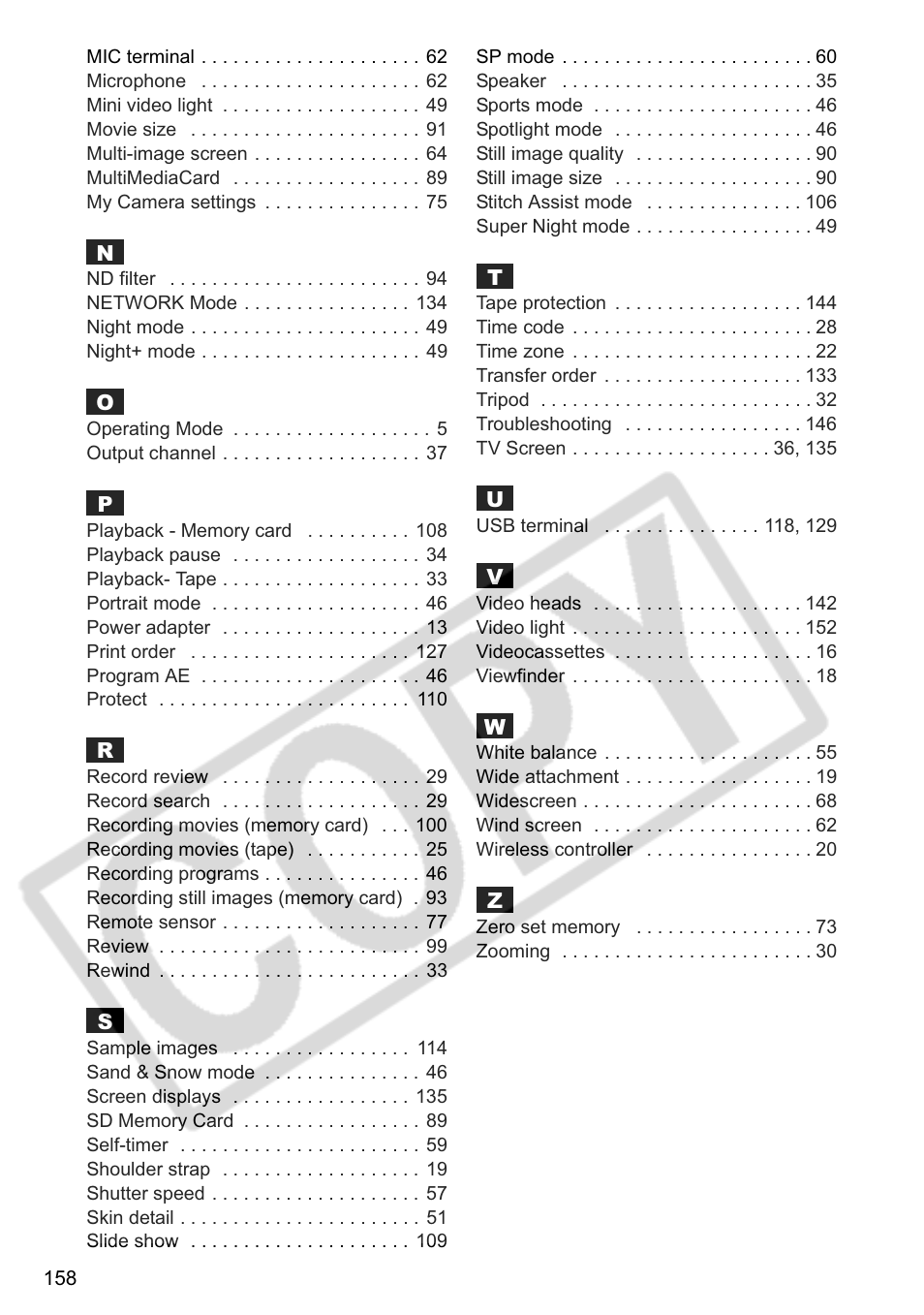 Canon ELURA 85 User Manual | Page 158 / 160