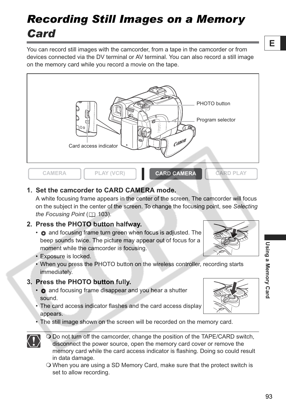 Canon ELURA 85 User Manual | Page 93 / 160