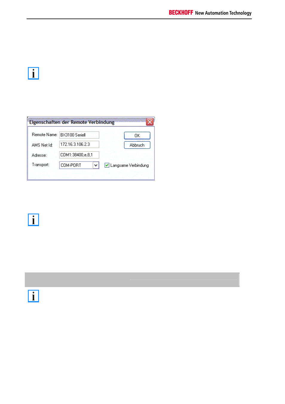Initializing the ads connection, Reading ams net id, Ads via serial | Ads connection via serial interface | BECKHOFF BC3150 User Manual | Page 38 / 112