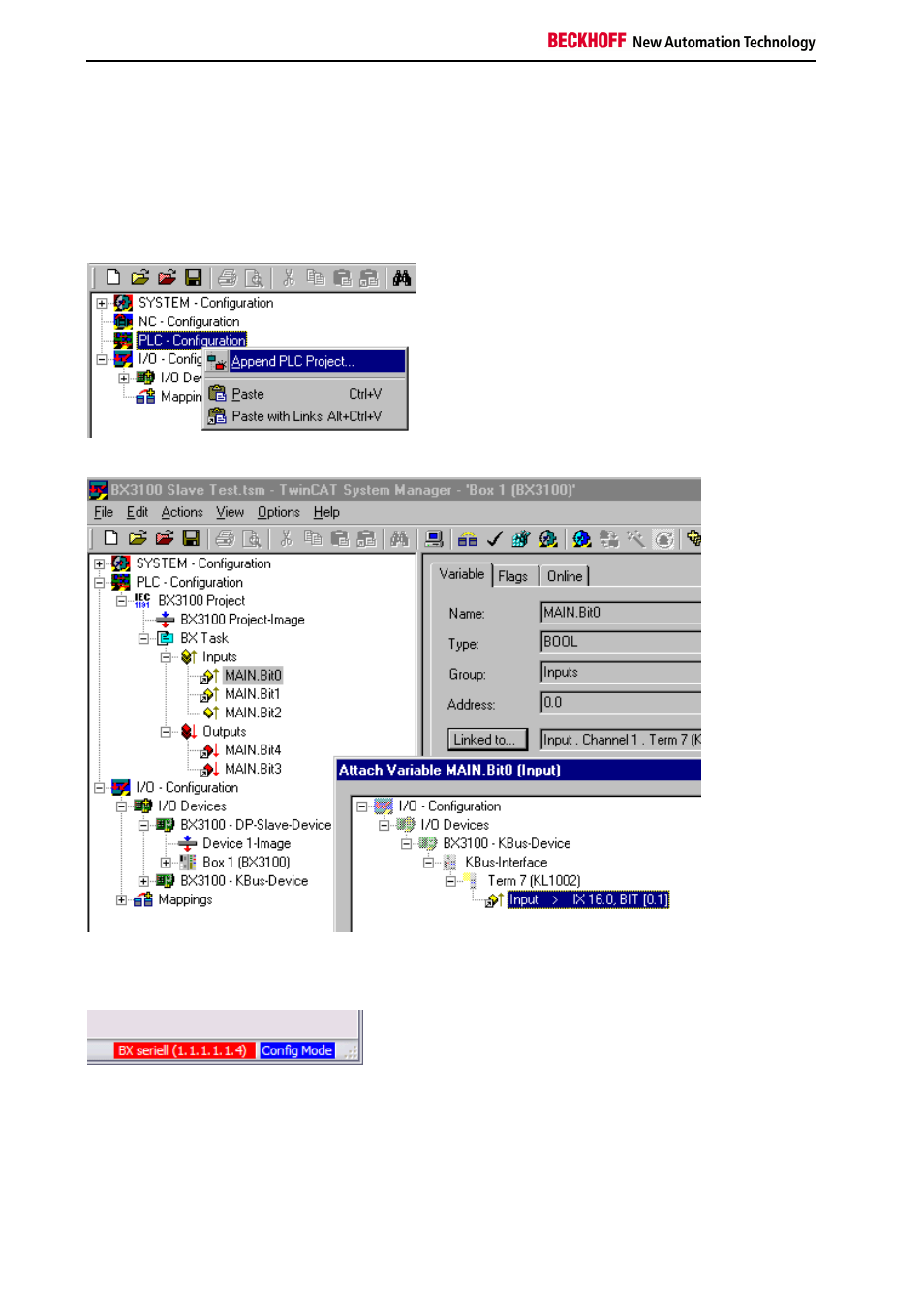 Inserting a plc project | BECKHOFF BC3150 User Manual | Page 50 / 112