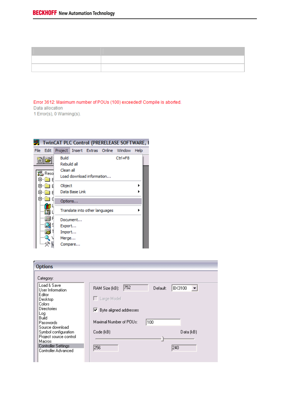 Twincat plc error codes, Error pous | BECKHOFF BC3150 User Manual | Page 55 / 112