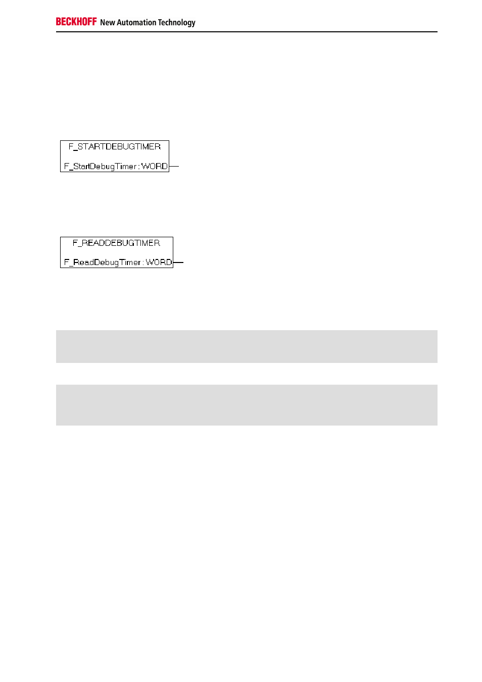 Start debug timer function, Read debug timer function, Example | BECKHOFF BC3150 User Manual | Page 77 / 112