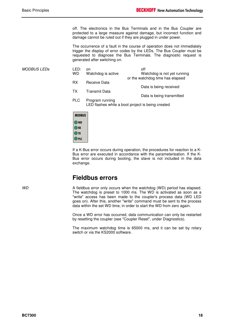 Fieldbus errors | BECKHOFF BC7300 User Manual | Page 18 / 48
