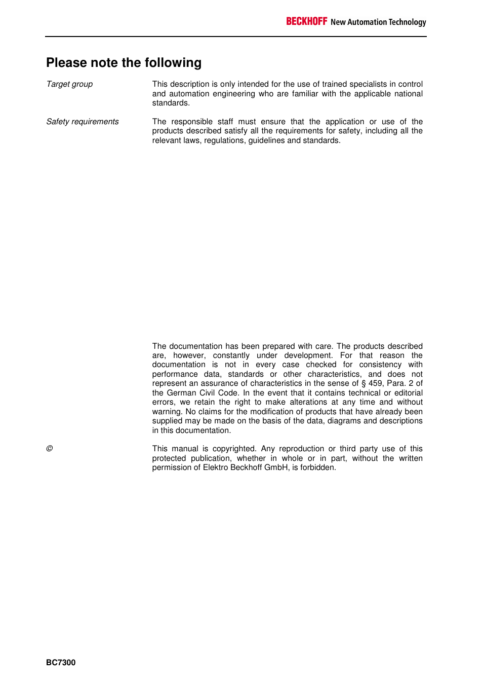 BECKHOFF BC7300 User Manual | Page 2 / 48