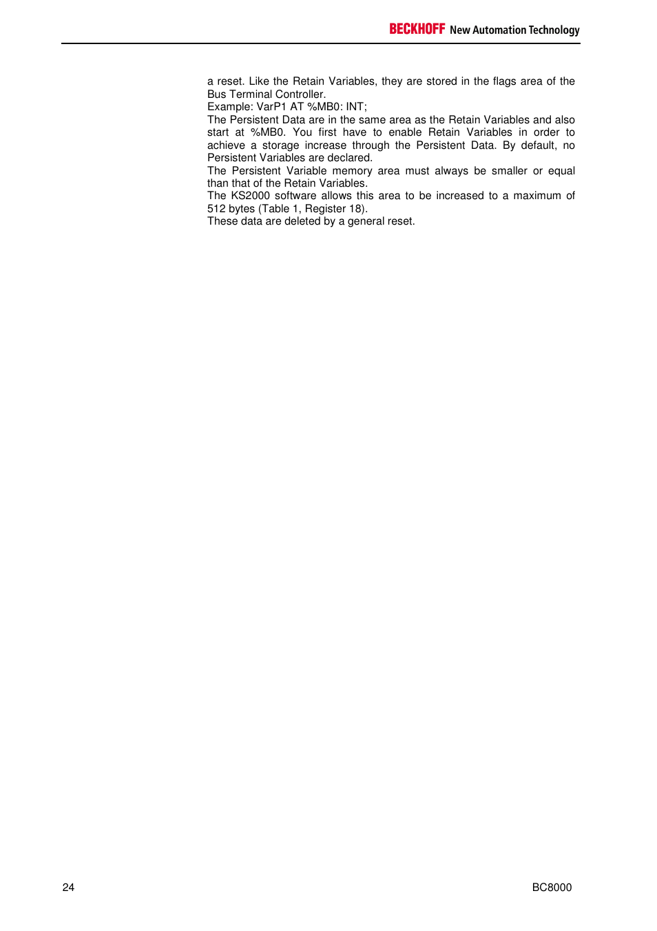 BECKHOFF BC8000 User Manual | Page 24 / 36