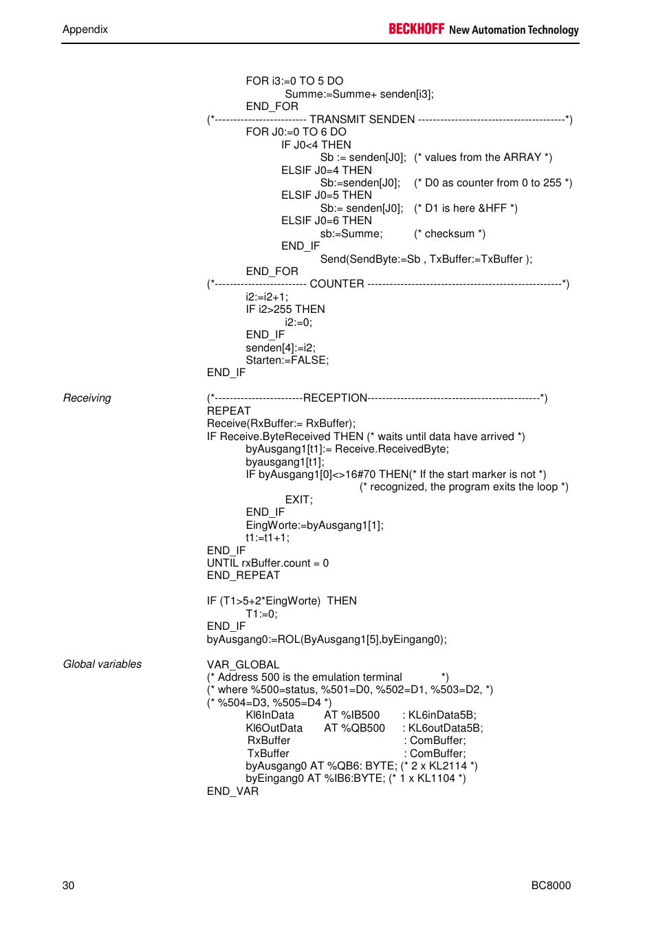 BECKHOFF BC8000 User Manual | Page 30 / 36