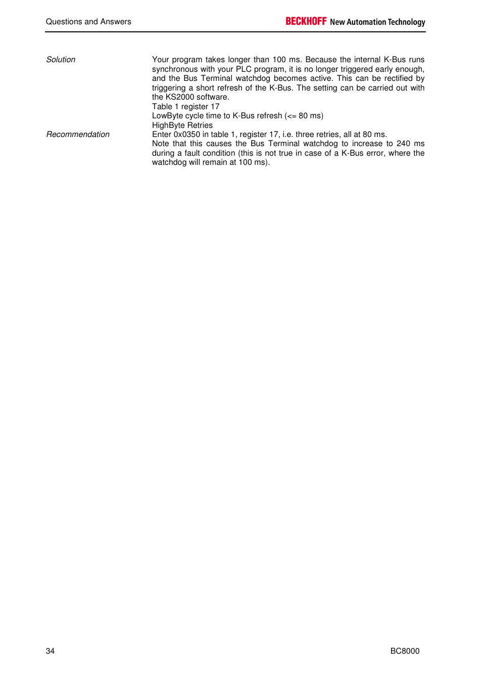 BECKHOFF BC8000 User Manual | Page 34 / 36