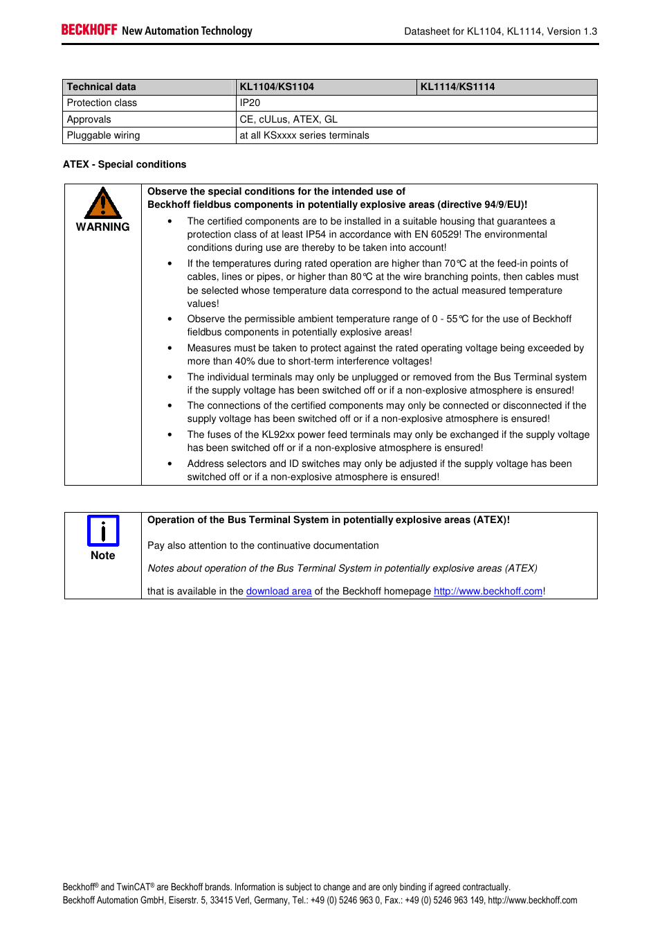 BECKHOFF KL1104 User Manual | Page 2 / 2