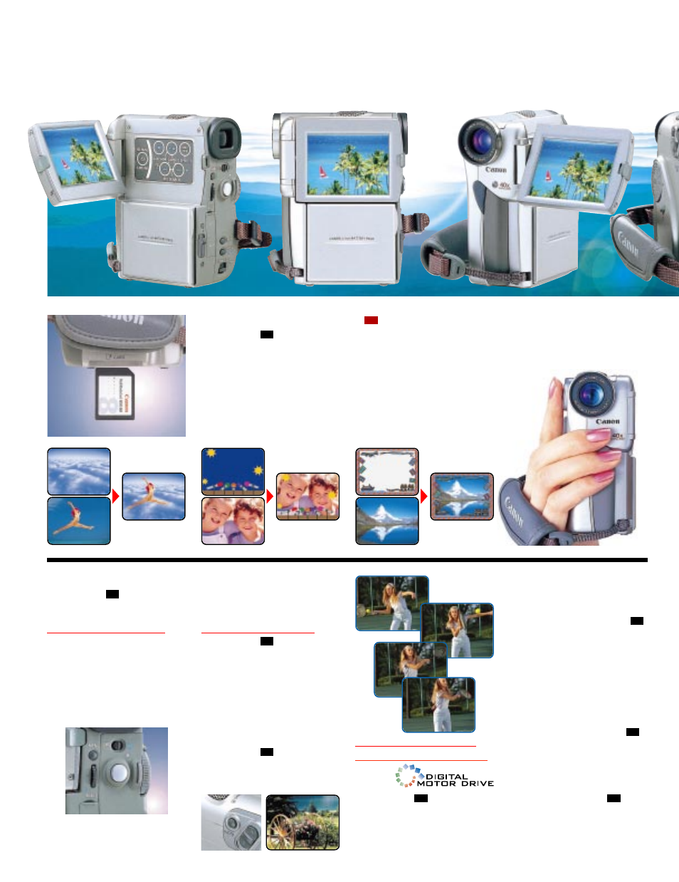 3 shooting modes, Multimediacard | Canon Elura 2 User Manual | Page 4 / 6