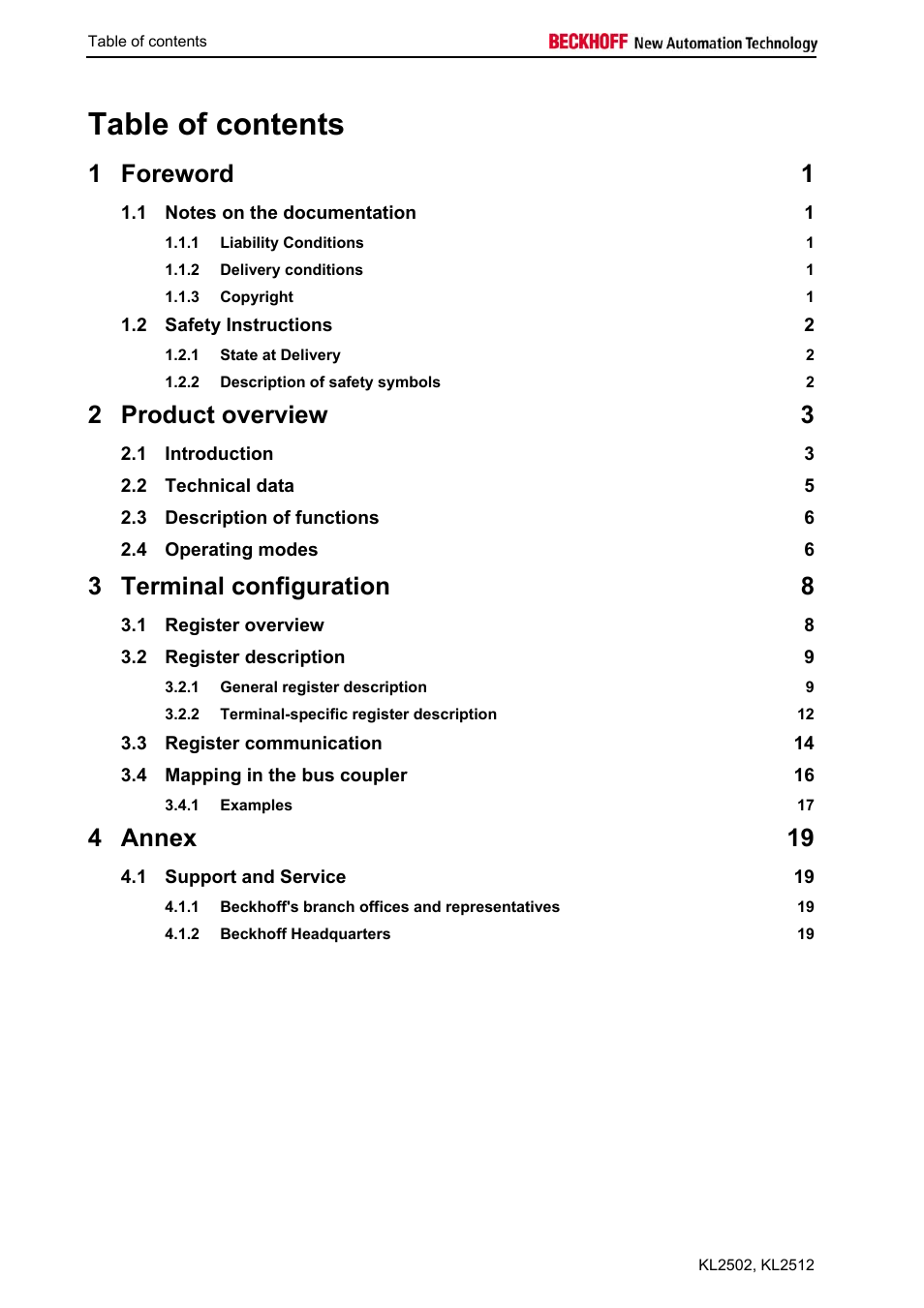 BECKHOFF KL2502 User Manual | Page 2 / 21