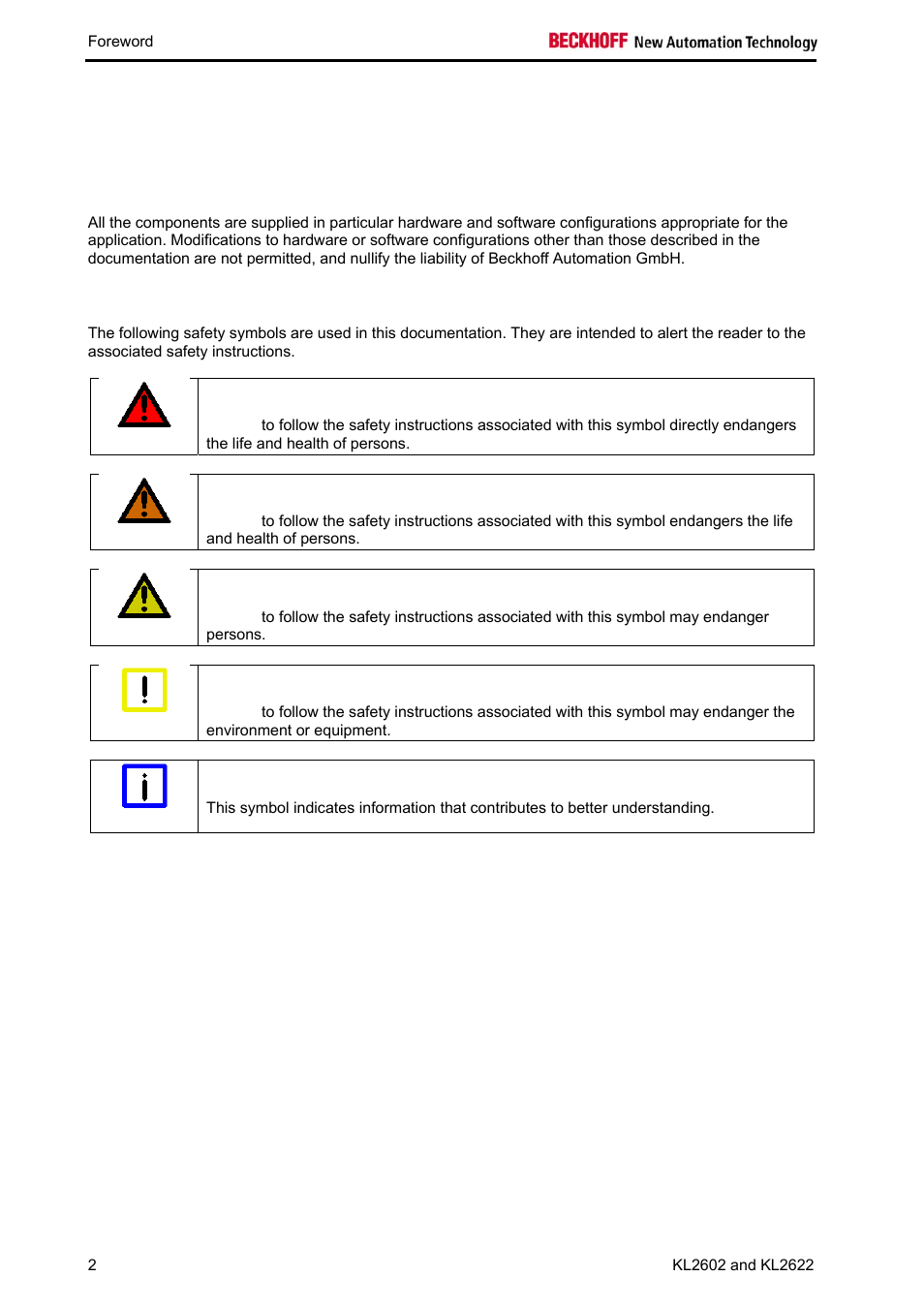 2 safety instructions | BECKHOFF KL2602 User Manual | Page 4 / 9