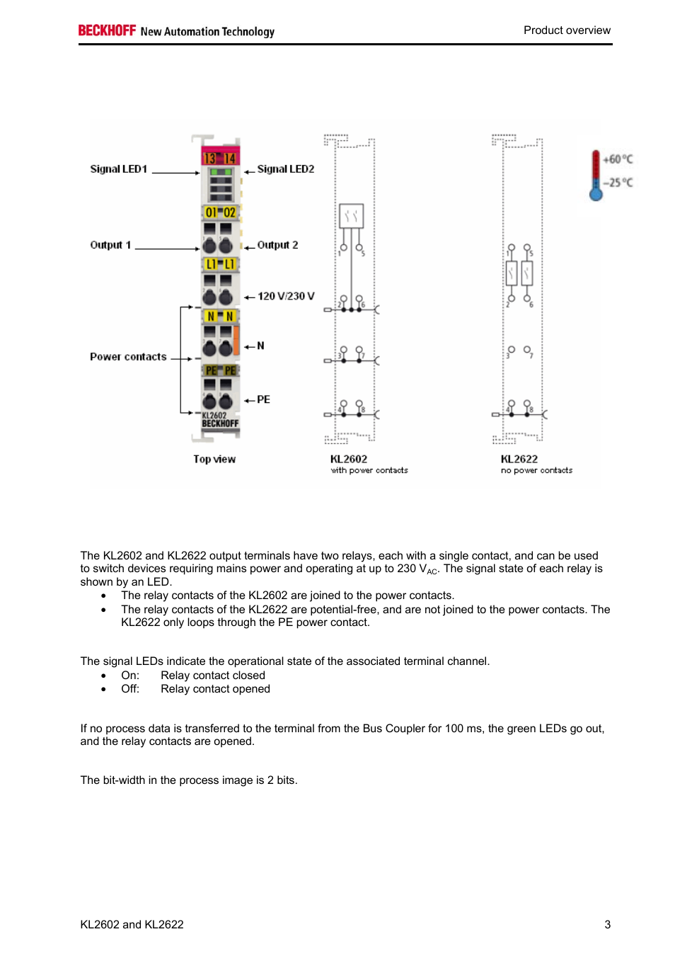 2 product overview, 1 functional description | BECKHOFF KL2602 User Manual | Page 5 / 9