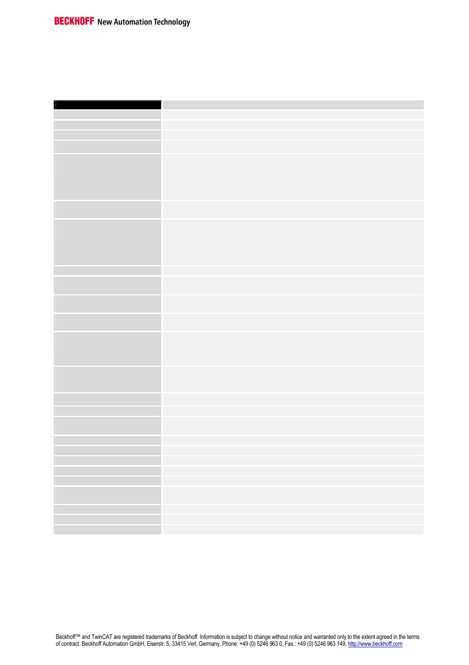 Technical data | BECKHOFF KL2612 User Manual | Page 3 / 4