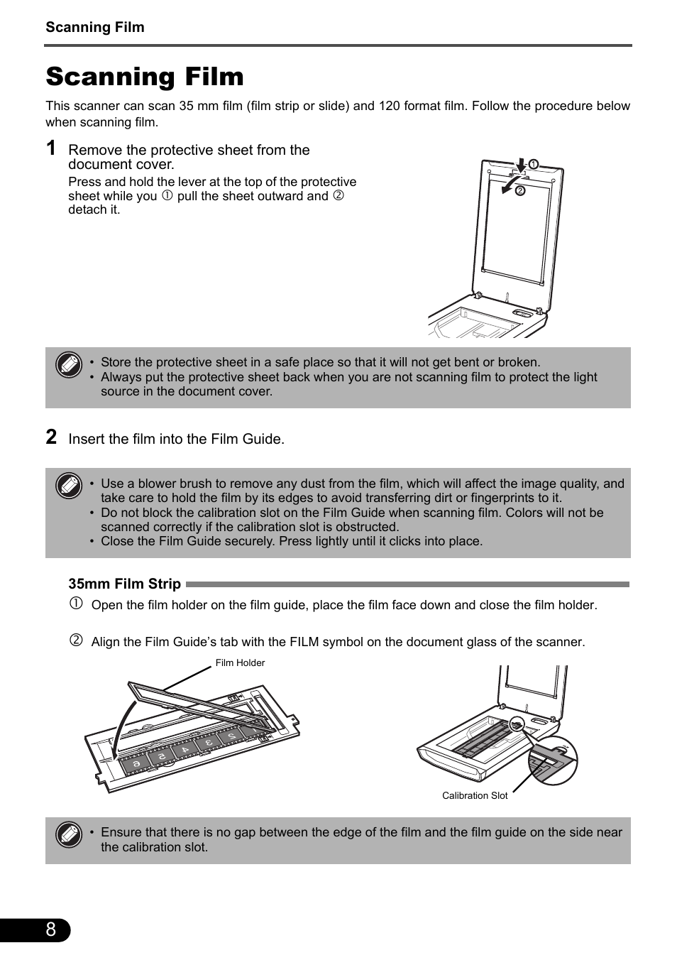 Scanning film | Canon CanoScan 8800F User Manual | Page 10 / 16