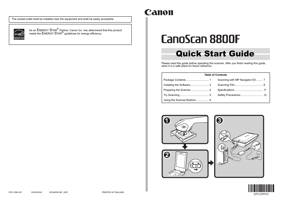 Quick start guide | Canon CanoScan 8800F User Manual | Page 16 / 16