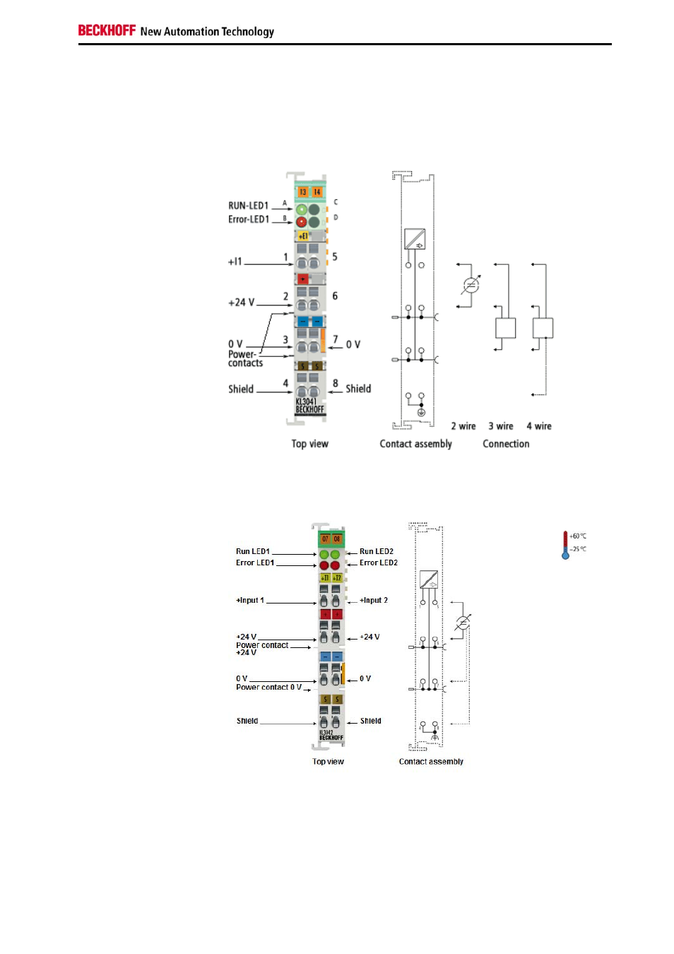 Connection, Kl3042 | BECKHOFF KL3041 User Manual | Page 5 / 24