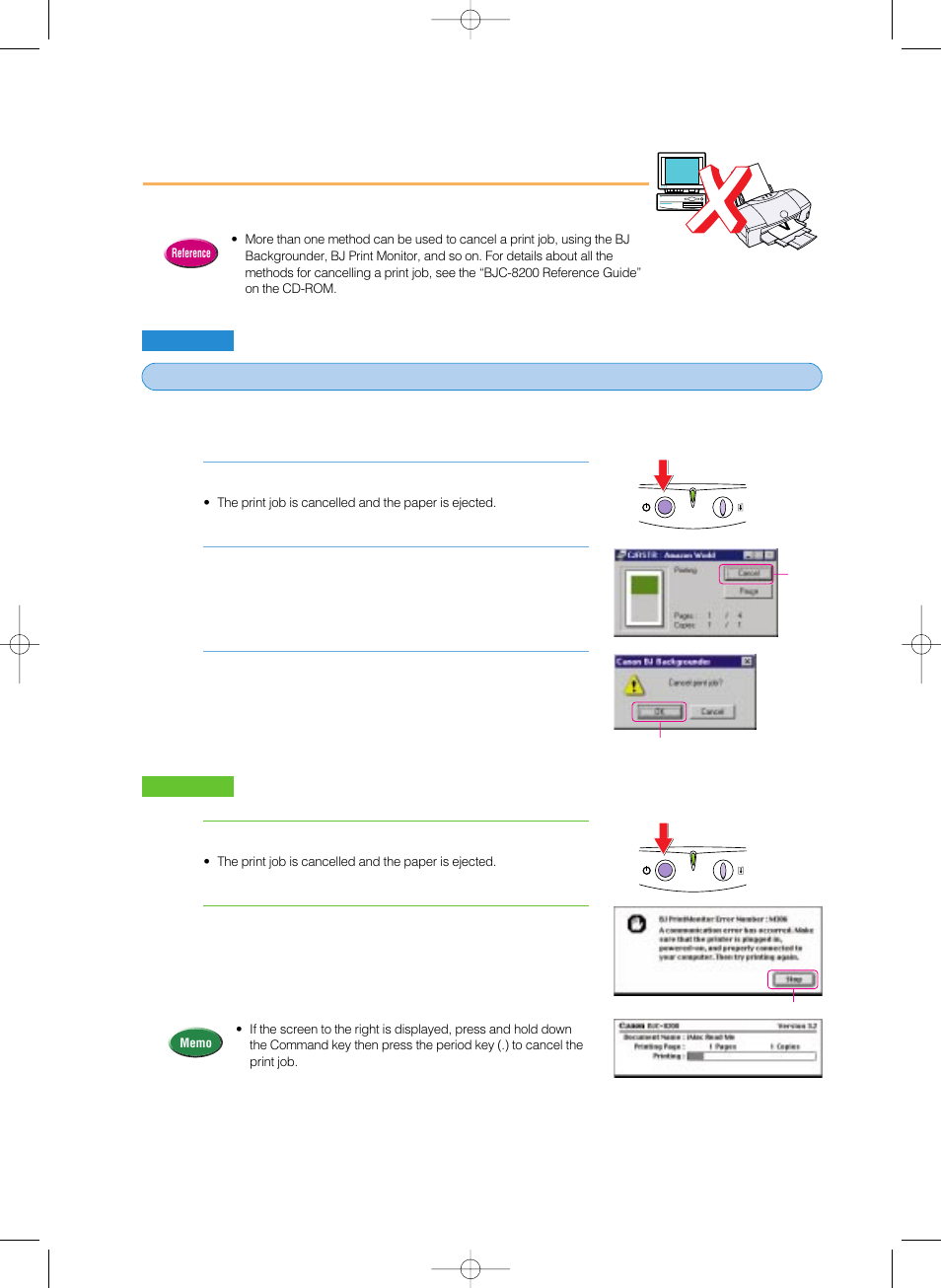 Cancelling a print job | Canon 8200 User Manual | Page 53 / 84