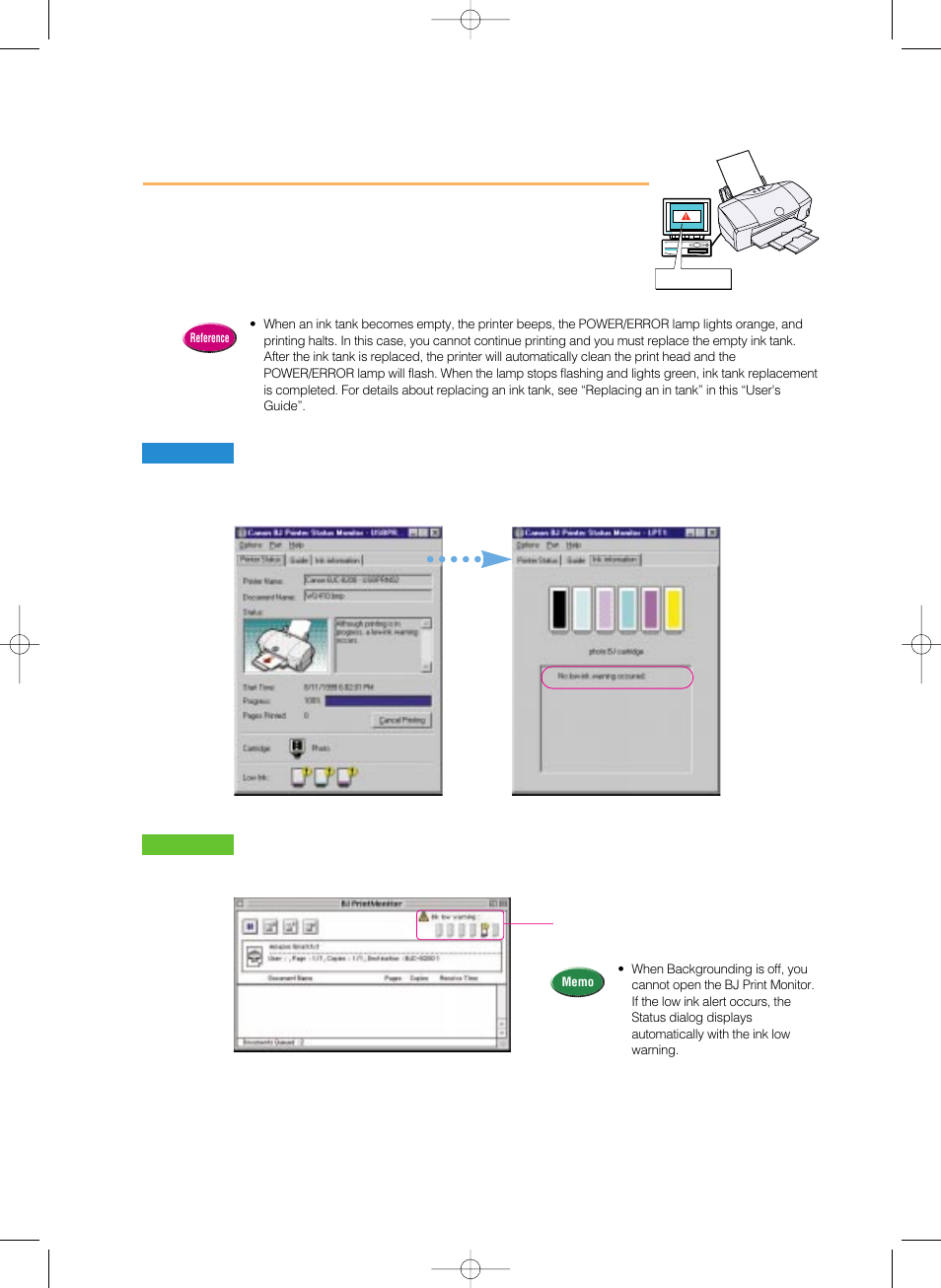Low ink alert | Canon 8200 User Manual | Page 57 / 84