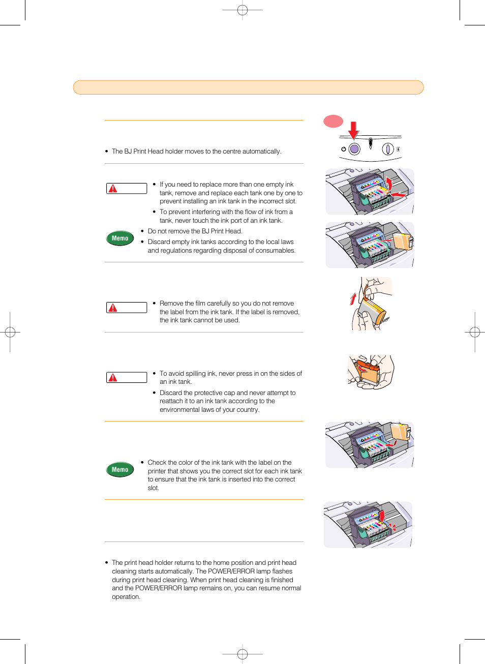 4 replacing an ink tank, Replacing an ink tank (p.74) | Canon 8200 User Manual | Page 75 / 84
