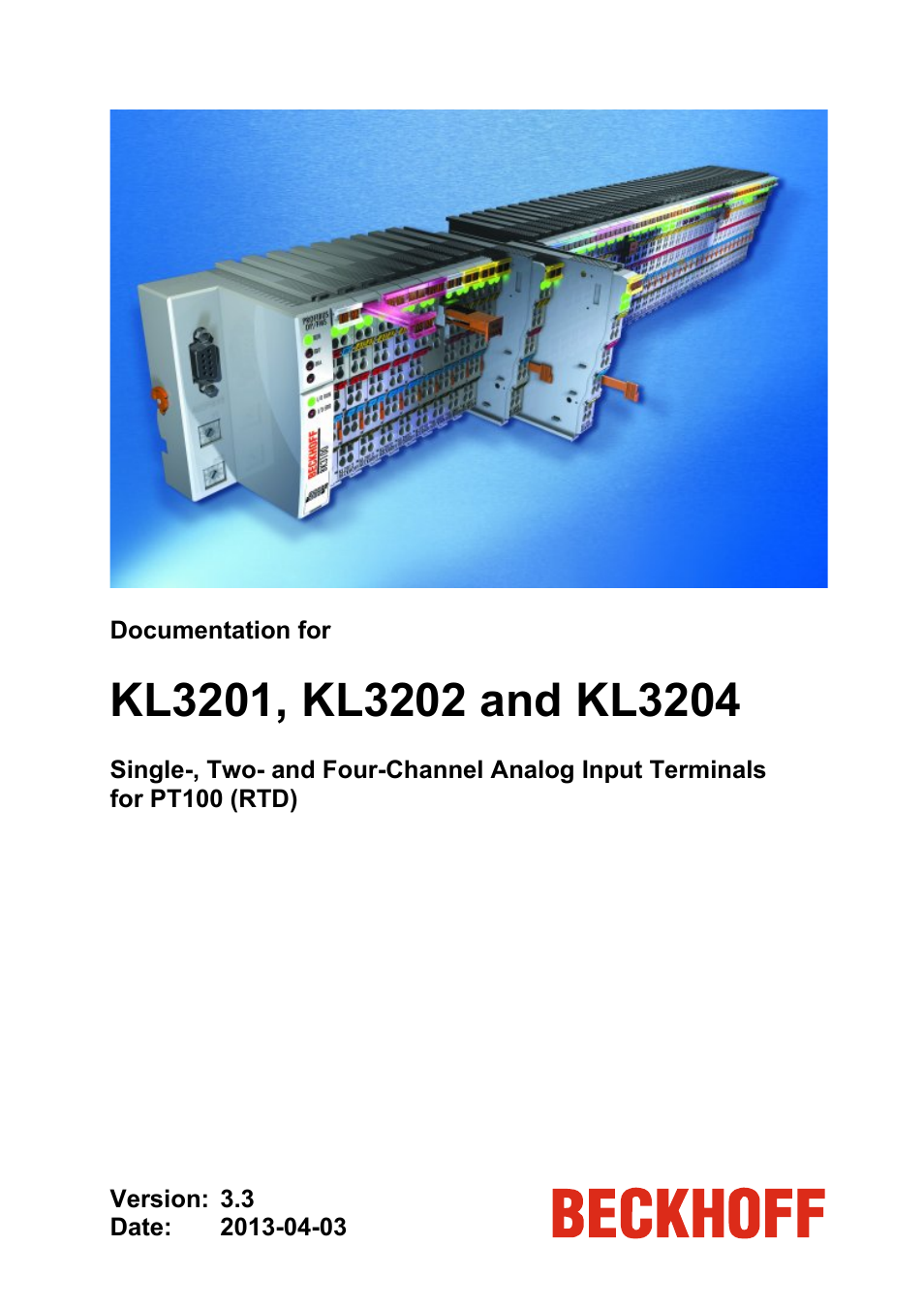 BECKHOFF KL3201 User Manual | 25 pages