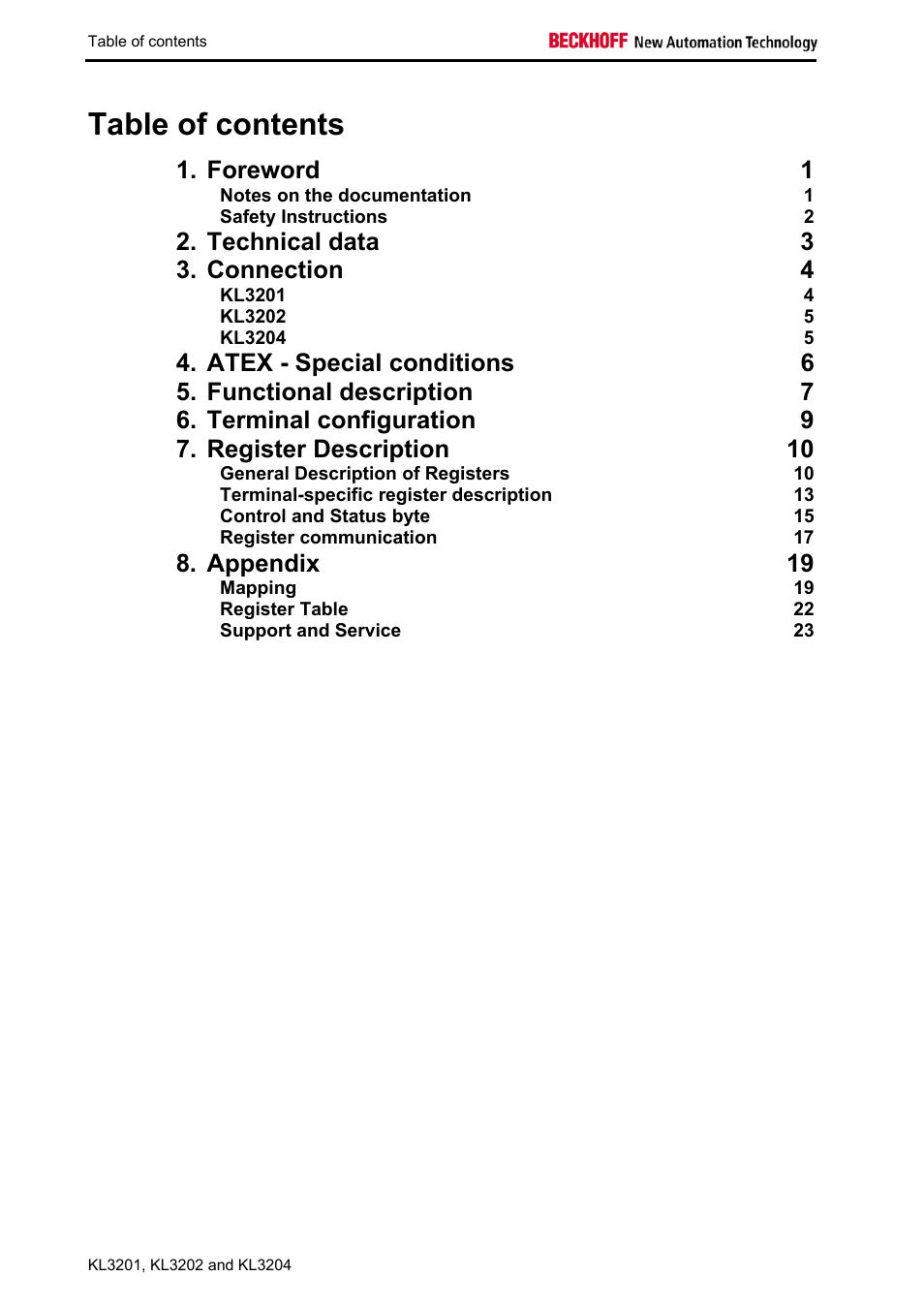 BECKHOFF KL3201 User Manual | Page 2 / 25