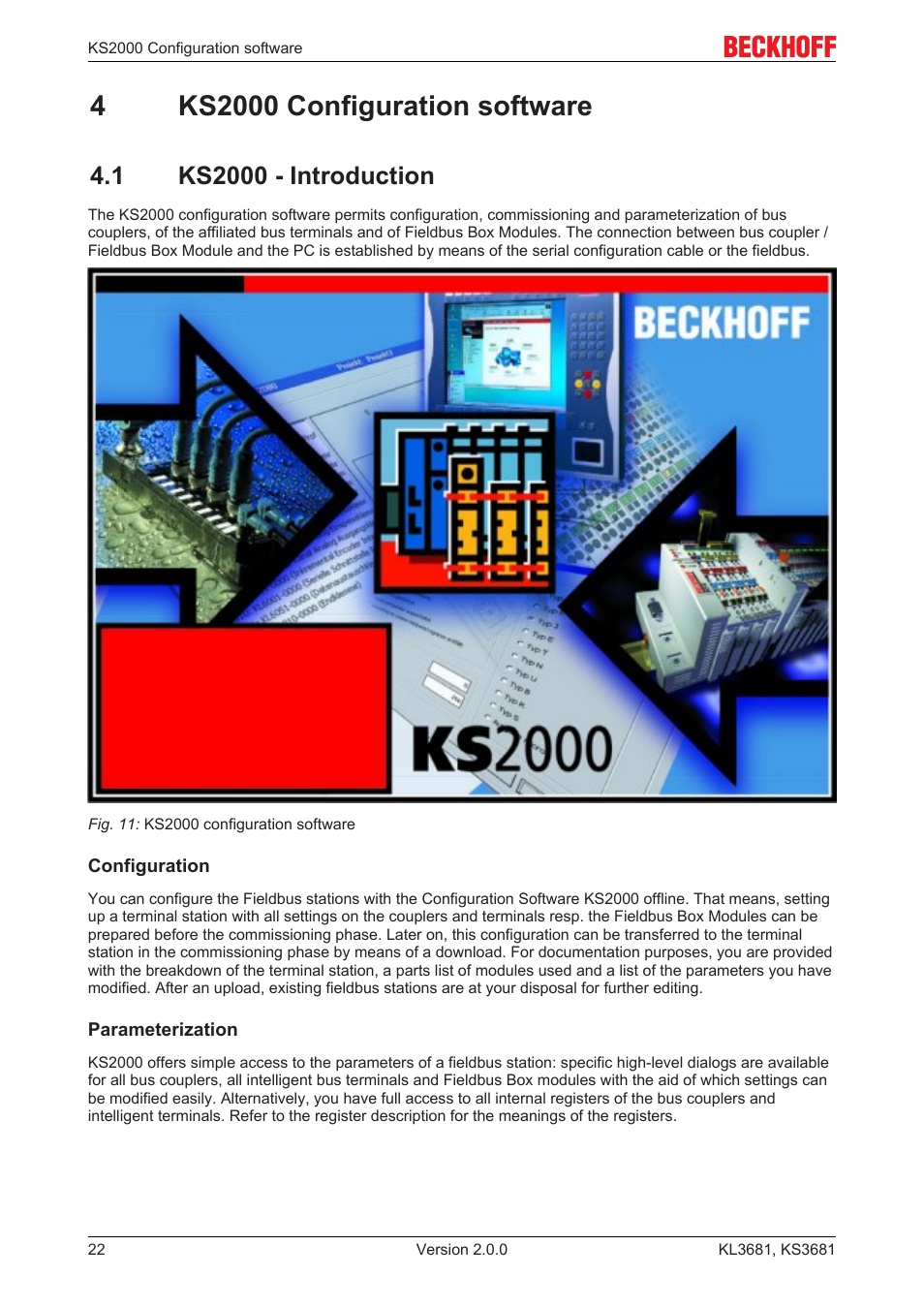 4 ks2000 configuration software, 1 ks2000 - introduction | BECKHOFF KL3681 User Manual | Page 22 / 43