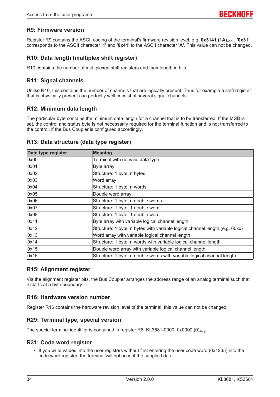 0x1235, to be entered into register r31 | BECKHOFF KL3681 User Manual | Page 34 / 43