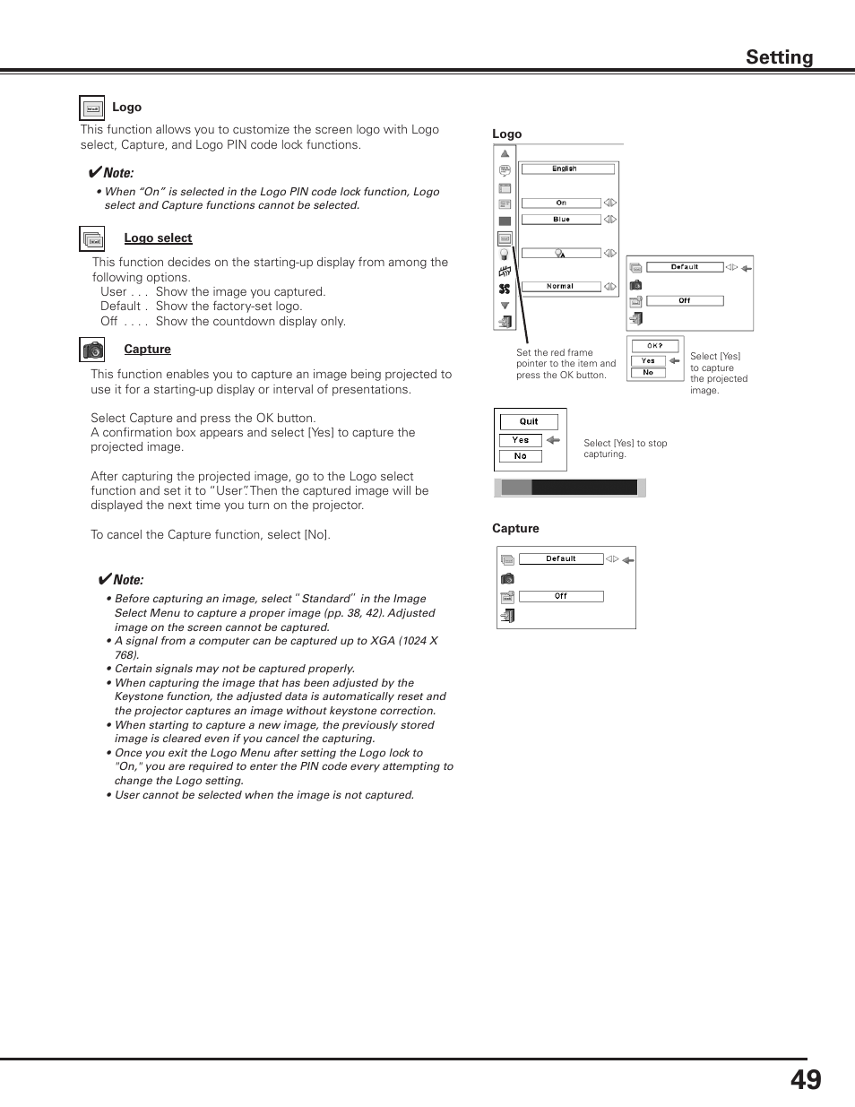 Setting | Canon LV-7585 User Manual | Page 49 / 81