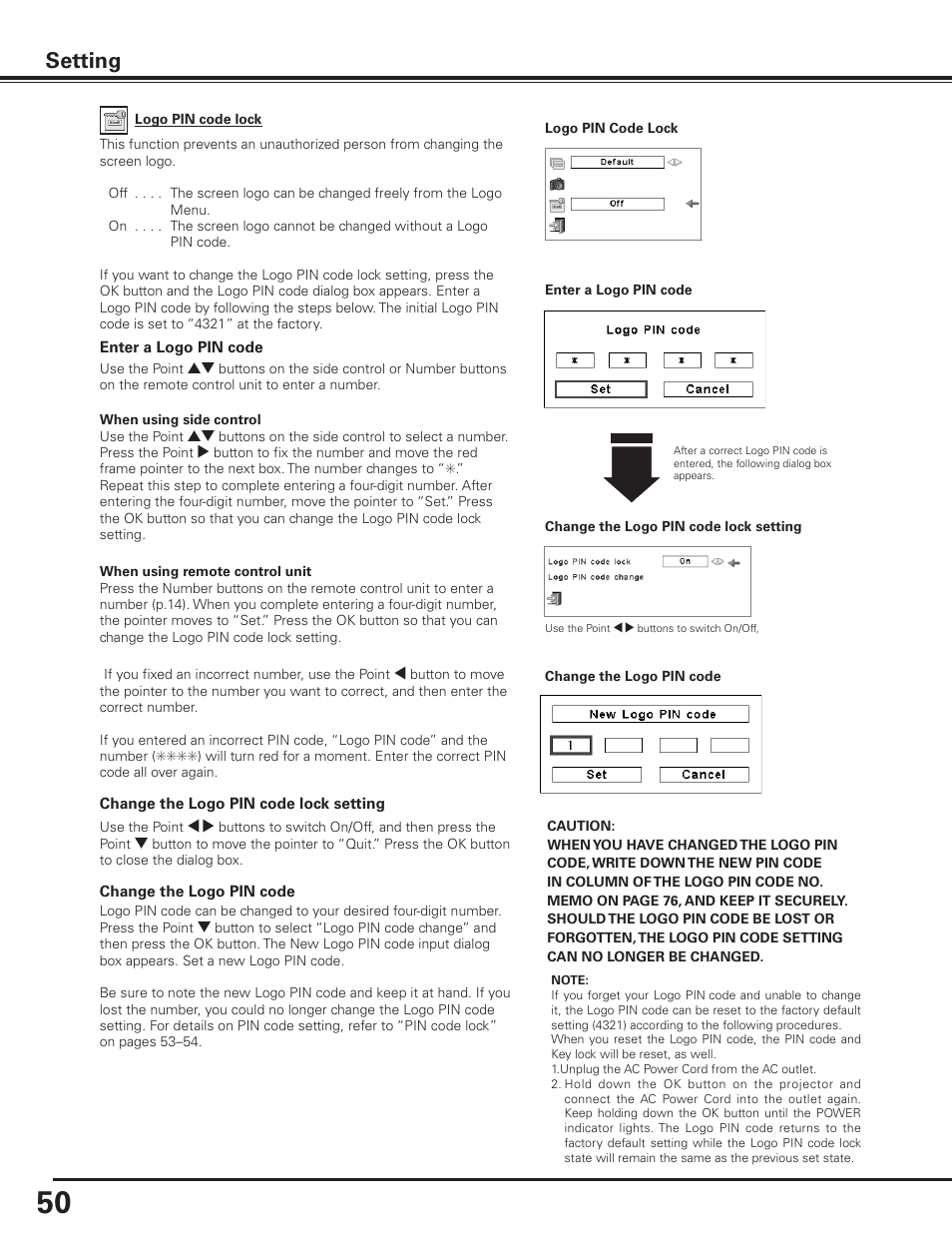 Setting | Canon LV-7585 User Manual | Page 50 / 81