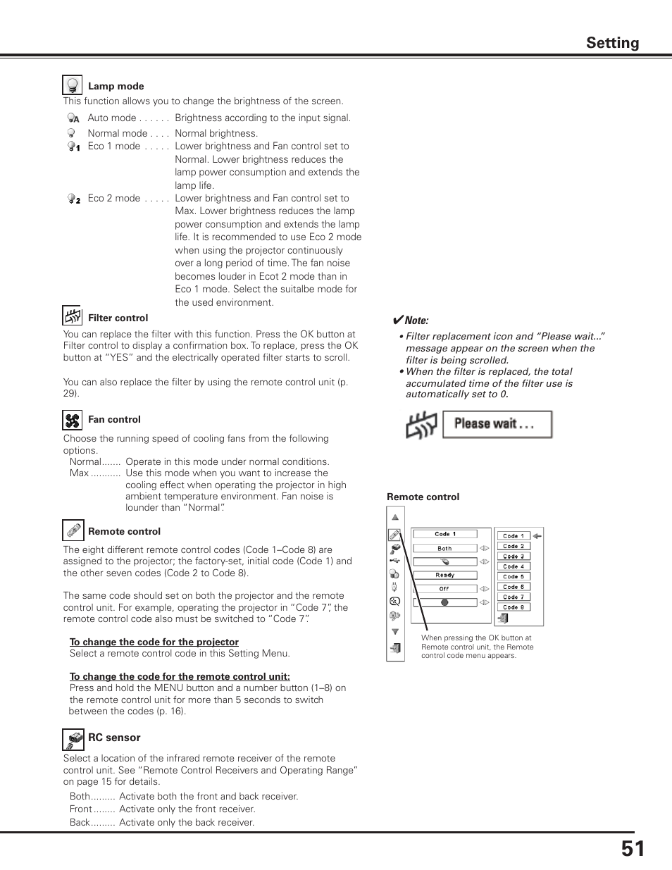 Setting | Canon LV-7585 User Manual | Page 51 / 81