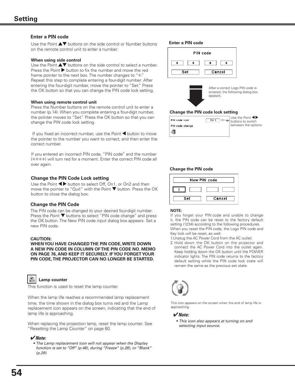 Setting | Canon LV-7585 User Manual | Page 54 / 81