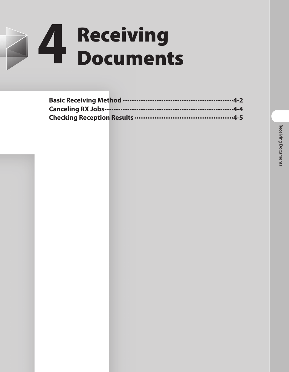 4 receiving documents, 4 receiving documents -1 | Canon L90 User Manual | Page 116 / 214